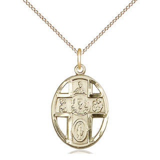 14kt Gold Filled 5-Way / Chalice Medal Catholic Jewelry