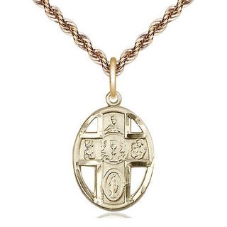 14kt Gold Filled 5-Way / Chalice Medal Catholic Jewelry