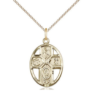 14kt Gold 5-Way / Holy Spirit Medal
