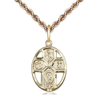 14kt Gold 5-Way / Holy Spirit Medal