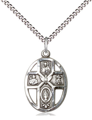 Sterling Silver 5-Way / Holy Spirit Medal Religious Jewelry