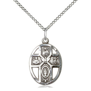 Sterling Silver 5-Way / Holy Spirit Medal Religious Jewelry