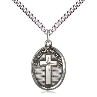 Sterling Silver A Friend In Jesus Medal Catholic Jewelry