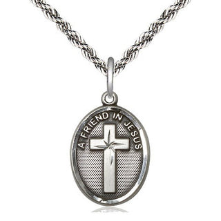 Sterling Silver A Friend In Jesus Medal Catholic Jewelry