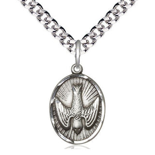 Sterling Silver Holy Spirit Medal Catholic Jewelry