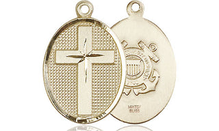 14kt Gold Filled Cross Coast Guard Medal