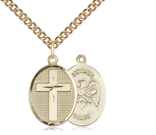 14kt Gold Filled Cross National Guard Medal | Medium