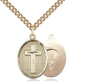 14kt Gold Filled Cross Paratroopers Medal | Medium