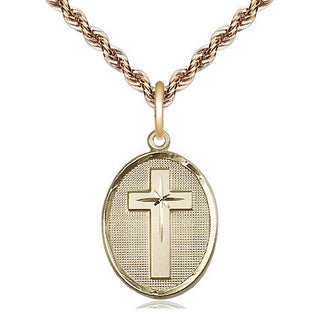 14kt Gold Filled Cross Medal Religious Jewelry