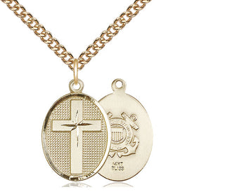 14kt Gold Cross Coast Guard Medal