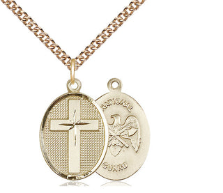 14kt Gold Cross National Guard Medal