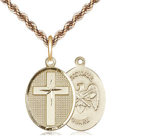 14kt Gold Cross National Guard Medal