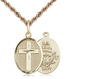14kt Gold Cross Navy Medal