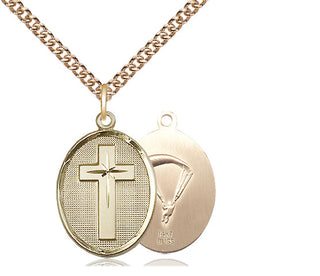 14kt Gold Cross Paratroopers Medal