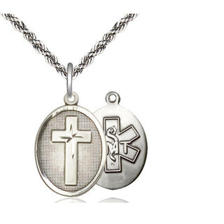 Sterling Silver Cross EMT Medal Religious Jewelry