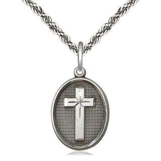Sterling Silver Cross Medal Religious Jewelry