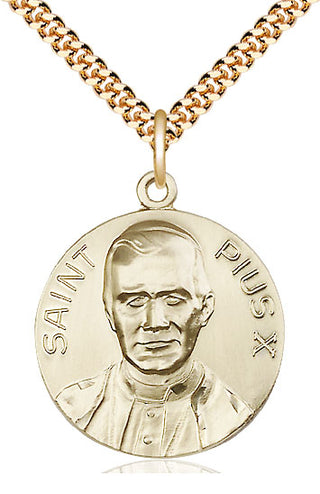 14kt Gold Filled Pope Pius X Medal Catholic Jewelry