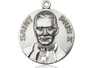 Sterling Silver Pope Pius X Medal Catholic Jewelry