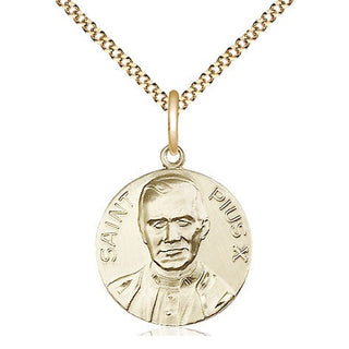 14kt Gold Filled Pope Pius X Medal Religious Jewelry