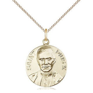 14kt Gold Filled Pope Pius X Medal Religious Jewelry