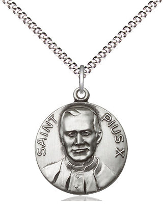 Sterling Silver Pope Pius X Medal Religious Jewelry