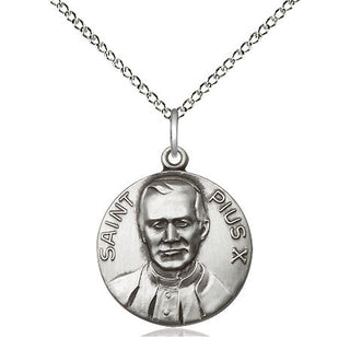 Sterling Silver Pope Pius X Medal Religious Jewelry