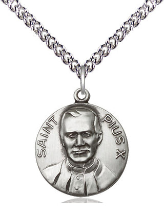 Sterling Silver Pope Pius X Medal Religious Jewelry