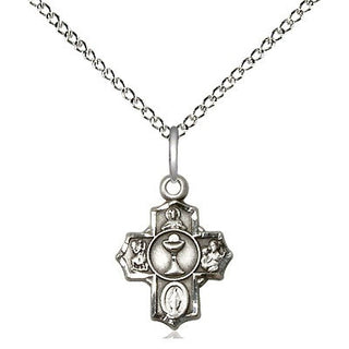 Sterling Silver Communion 5-Way Medal Religious and Catholic Jewelry