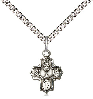Sterling Silver Communion 5-Way Medal Religious and Catholic Jewelry