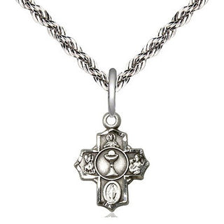 Sterling Silver Communion 5-Way Medal Religious and Catholic Jewelry