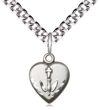 Pewter Heart / Confirmation Medal Religious and Catholic Jewelry