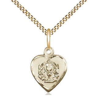 14kt Gold Filled Heart / Communion Medal Religious and Catholic Jewelry