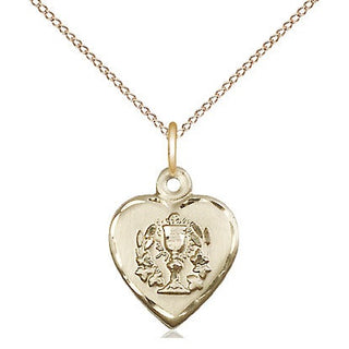 14kt Gold Filled Heart / Communion Medal Religious and Catholic Jewelry