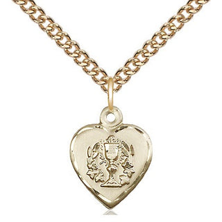 14kt Gold Filled Heart / Communion Medal Religious and Catholic Jewelry