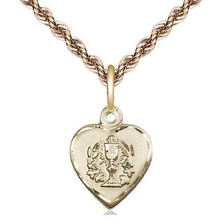 14kt Gold Filled Heart / Communion Medal Religious and Catholic Jewelry