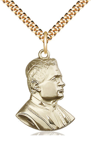 14kt Gold Filled Saint Pius X Medal Catholic Jewelry
