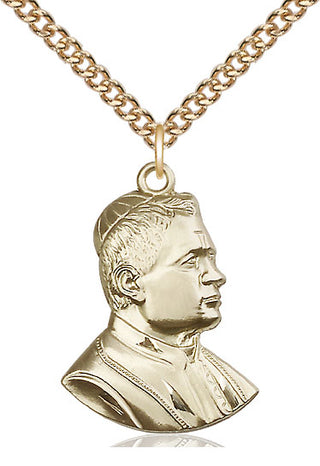 14kt Gold Filled Saint Pius X Medal Catholic Jewelry