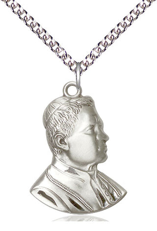 Sterling Silver Saint Pius X Medal Catholic Jewelry