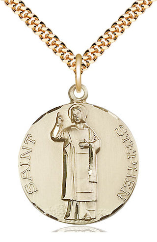14kt Gold Filled Saint Stephen Medal Catholic Jewelry