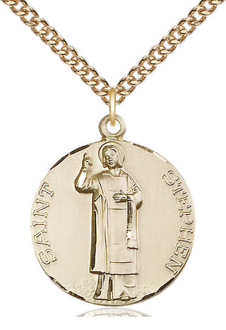 14kt Gold Filled Saint Stephen Medal Catholic Jewelry