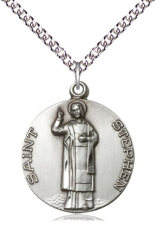 Sterling Silver Saint Stephen Medal Catholic Jewelry