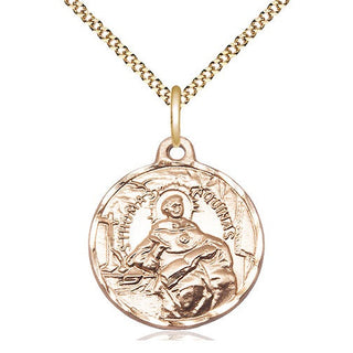 14kt Gold Filled Saint Thomas Aquinas Medal Religious Jewelry