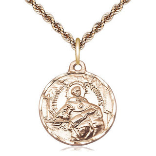 14kt Gold Filled Saint Thomas Aquinas Medal Religious Jewelry