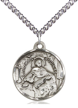 Sterling Silver Saint Thomas Aquinas Medal Religious Jewelry