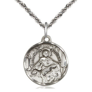 Sterling Silver Saint Thomas Aquinas Medal Religious Jewelry
