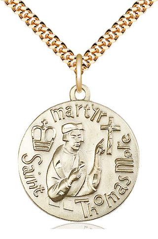 14kt Gold Filled Saint Thomas More Medal Catholic Jewelry
