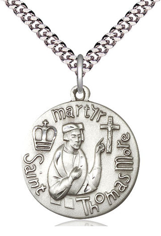 Sterling Silver Saint Thomas More Medal Catholic Jewelry