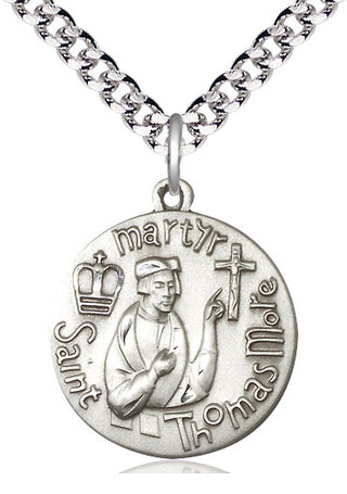 Sterling Silver Saint Thomas More Medal Catholic Jewelry