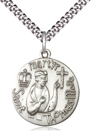 Sterling Silver Saint Thomas More Medal Catholic Jewelry