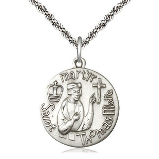 Sterling Silver Saint Thomas More Medal Catholic Jewelry